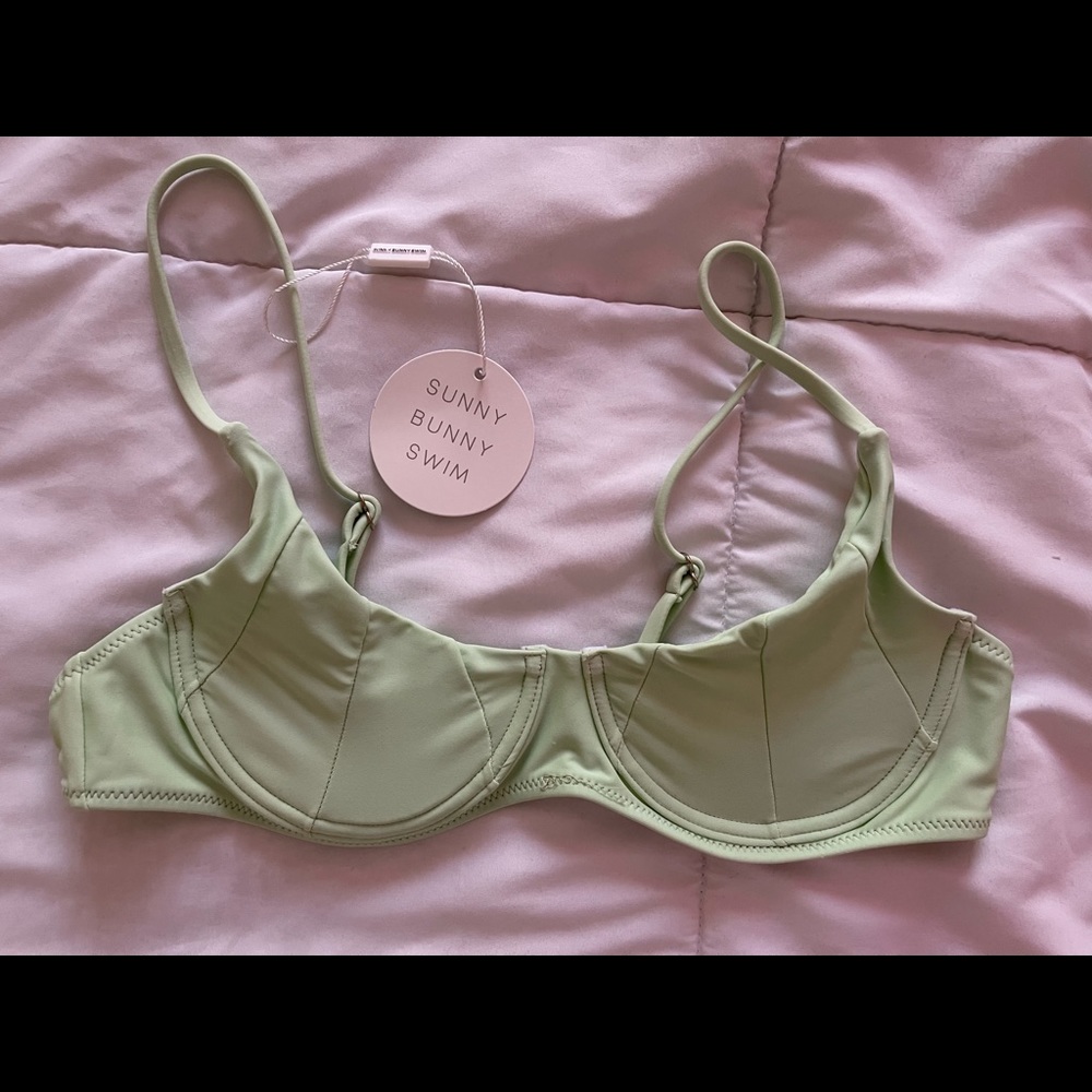 light green Sunny Bunny Swim bikini top